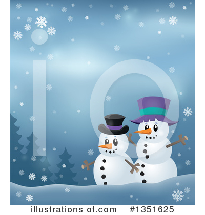 Royalty-Free (RF) Snowman Clipart Illustration by visekart - Stock Sample #1351625
