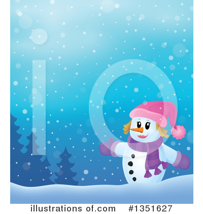 Royalty-Free (RF) Snowman Clipart Illustration by visekart - Stock Sample #1351627