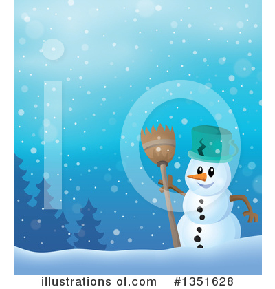 Royalty-Free (RF) Snowman Clipart Illustration by visekart - Stock Sample #1351628