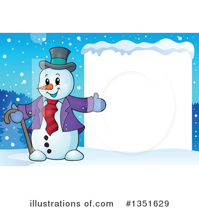 Royalty-Free (RF) Snowman Clipart Illustration by visekart - Stock Sample #1351629