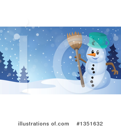 Royalty-Free (RF) Snowman Clipart Illustration by visekart - Stock Sample #1351632