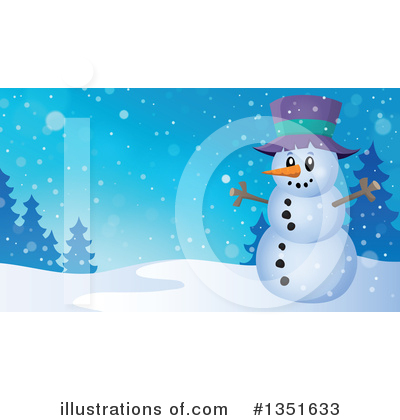 Royalty-Free (RF) Snowman Clipart Illustration by visekart - Stock Sample #1351633