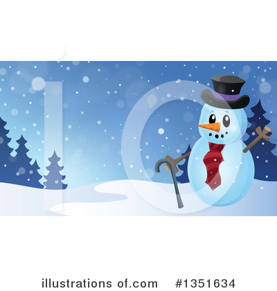 Royalty-Free (RF) Snowman Clipart Illustration by visekart - Stock Sample #1351634