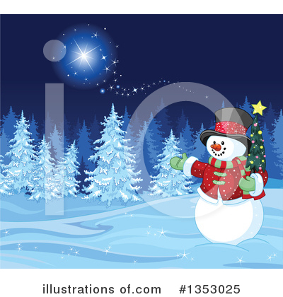 Royalty-Free (RF) Snowman Clipart Illustration by Pushkin - Stock Sample #1353025
