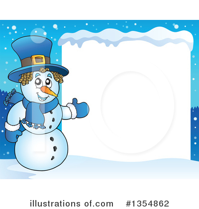 Royalty-Free (RF) Snowman Clipart Illustration by visekart - Stock Sample #1354862