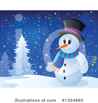 Royalty-Free (RF) Snowman Clipart Illustration by visekart - Stock Sample #1354865