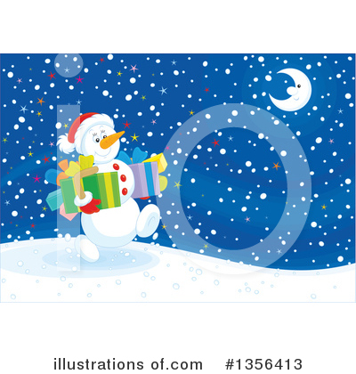 Royalty-Free (RF) Snowman Clipart Illustration by Alex Bannykh - Stock Sample #1356413