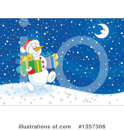 Royalty-Free (RF) Snowman Clipart Illustration by Alex Bannykh - Stock Sample #1357306