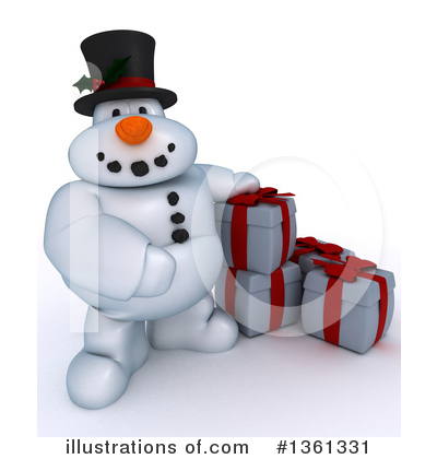 Royalty-Free (RF) Snowman Clipart Illustration by KJ Pargeter - Stock Sample #1361331