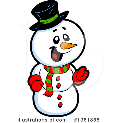 Royalty-Free (RF) Snowman Clipart Illustration by Clip Art Mascots - Stock Sample #1361868