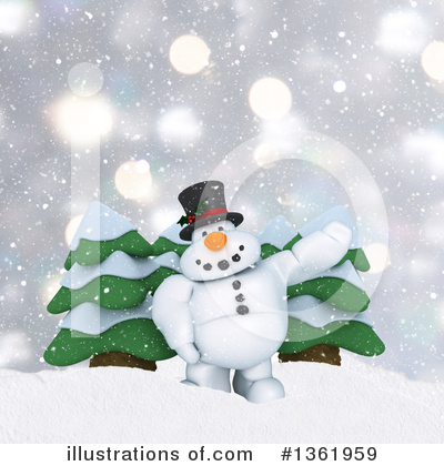 Royalty-Free (RF) Snowman Clipart Illustration by KJ Pargeter - Stock Sample #1361959