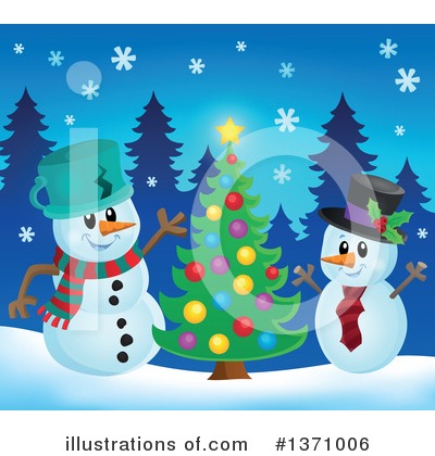 Royalty-Free (RF) Snowman Clipart Illustration by visekart - Stock Sample #1371006