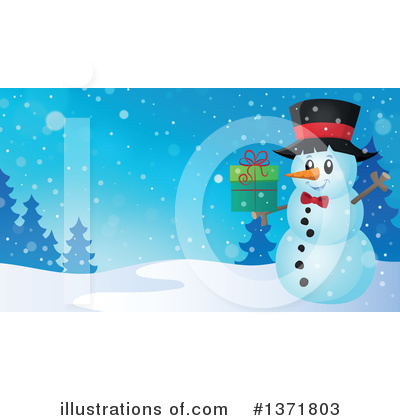 Royalty-Free (RF) Snowman Clipart Illustration by visekart - Stock Sample #1371803