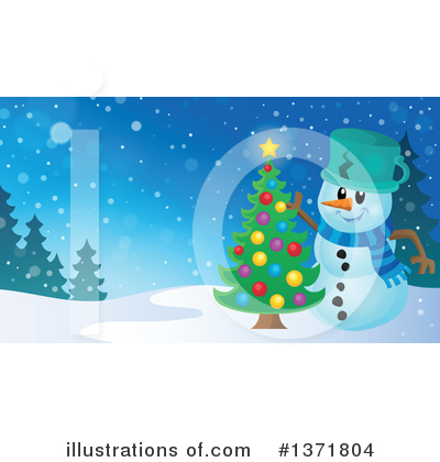Royalty-Free (RF) Snowman Clipart Illustration by visekart - Stock Sample #1371804