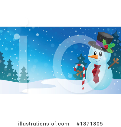 Royalty-Free (RF) Snowman Clipart Illustration by visekart - Stock Sample #1371805