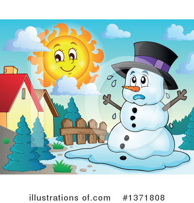 Royalty-Free (RF) Snowman Clipart Illustration by visekart - Stock Sample #1371808