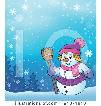 Royalty-Free (RF) Snowman Clipart Illustration by visekart - Stock Sample #1371810