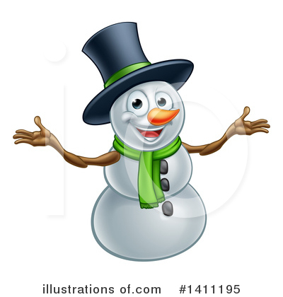 Royalty-Free (RF) Snowman Clipart Illustration by AtStockIllustration - Stock Sample #1411195