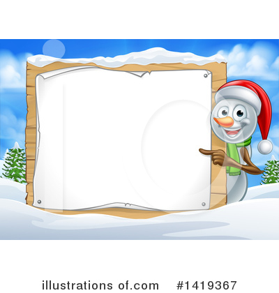 Royalty-Free (RF) Snowman Clipart Illustration by AtStockIllustration - Stock Sample #1419367