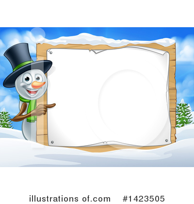 Royalty-Free (RF) Snowman Clipart Illustration by AtStockIllustration - Stock Sample #1423505