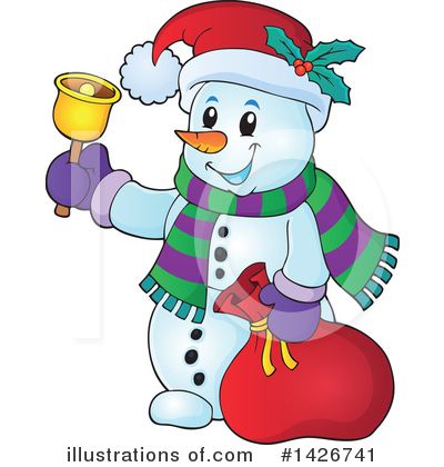 Royalty-Free (RF) Snowman Clipart Illustration by visekart - Stock Sample #1426741