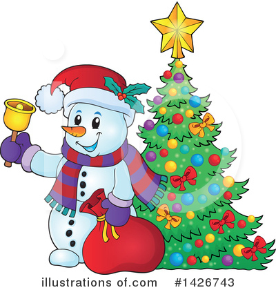 Royalty-Free (RF) Snowman Clipart Illustration by visekart - Stock Sample #1426743