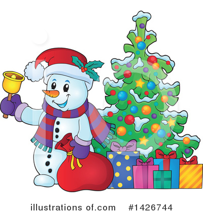 Royalty-Free (RF) Snowman Clipart Illustration by visekart - Stock Sample #1426744