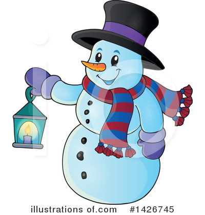 Royalty-Free (RF) Snowman Clipart Illustration by visekart - Stock Sample #1426745