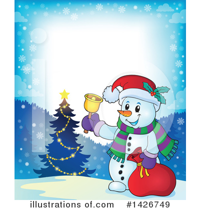 Royalty-Free (RF) Snowman Clipart Illustration by visekart - Stock Sample #1426749