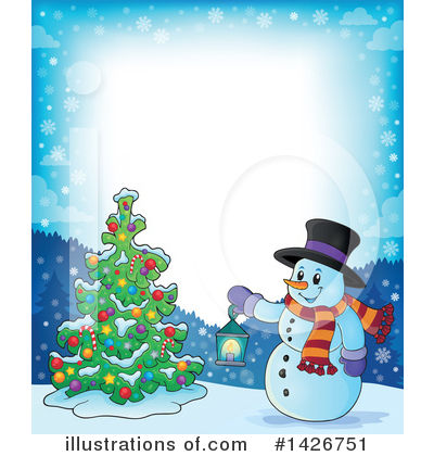 Royalty-Free (RF) Snowman Clipart Illustration by visekart - Stock Sample #1426751