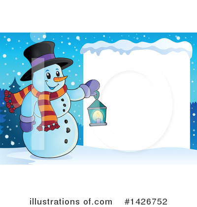 Royalty-Free (RF) Snowman Clipart Illustration by visekart - Stock Sample #1426752