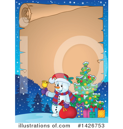 Royalty-Free (RF) Snowman Clipart Illustration by visekart - Stock Sample #1426753