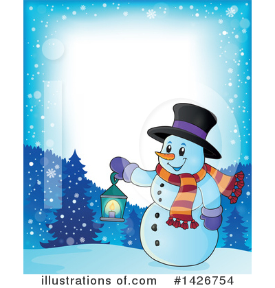 Royalty-Free (RF) Snowman Clipart Illustration by visekart - Stock Sample #1426754