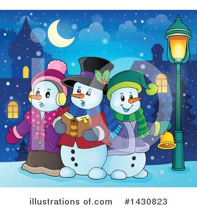 Royalty-Free (RF) Snowman Clipart Illustration by visekart - Stock Sample #1430823