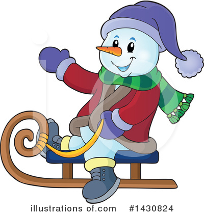 Royalty-Free (RF) Snowman Clipart Illustration by visekart - Stock Sample #1430824