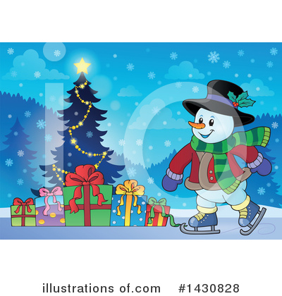 Royalty-Free (RF) Snowman Clipart Illustration by visekart - Stock Sample #1430828