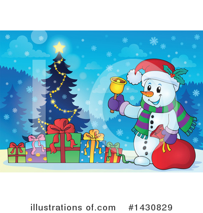 Royalty-Free (RF) Snowman Clipart Illustration by visekart - Stock Sample #1430829
