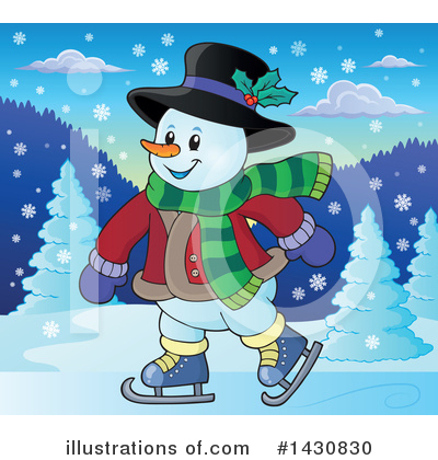 Royalty-Free (RF) Snowman Clipart Illustration by visekart - Stock Sample #1430830