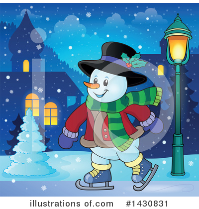 Royalty-Free (RF) Snowman Clipart Illustration by visekart - Stock Sample #1430831