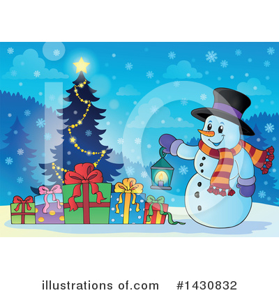 Royalty-Free (RF) Snowman Clipart Illustration by visekart - Stock Sample #1430832