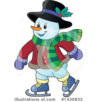 Royalty-Free (RF) Snowman Clipart Illustration by visekart - Stock Sample #1430833