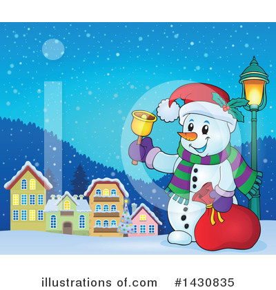 Royalty-Free (RF) Snowman Clipart Illustration by visekart - Stock Sample #1430835