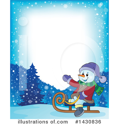 Royalty-Free (RF) Snowman Clipart Illustration by visekart - Stock Sample #1430836
