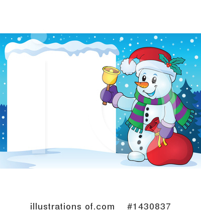 Royalty-Free (RF) Snowman Clipart Illustration by visekart - Stock Sample #1430837