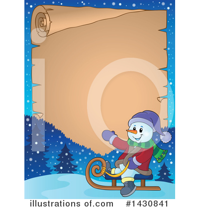 Royalty-Free (RF) Snowman Clipart Illustration by visekart - Stock Sample #1430841
