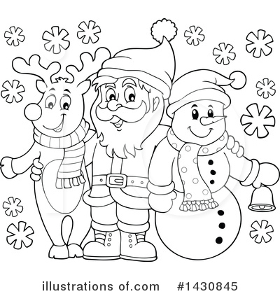 Royalty-Free (RF) Snowman Clipart Illustration by visekart - Stock Sample #1430845