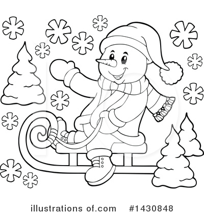 Royalty-Free (RF) Snowman Clipart Illustration by visekart - Stock Sample #1430848