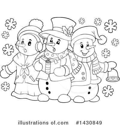 Royalty-Free (RF) Snowman Clipart Illustration by visekart - Stock Sample #1430849