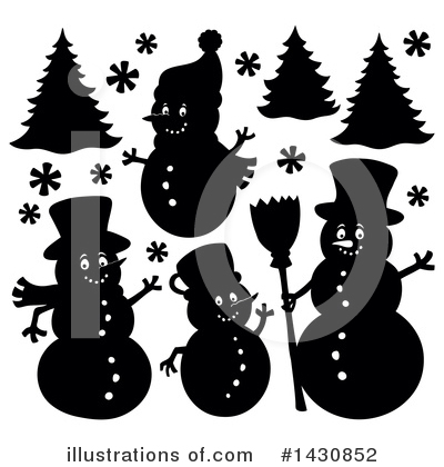 Royalty-Free (RF) Snowman Clipart Illustration by visekart - Stock Sample #1430852