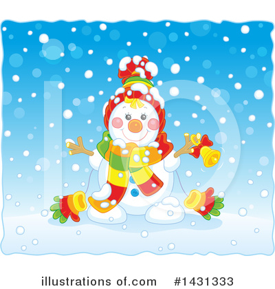 Royalty-Free (RF) Snowman Clipart Illustration by Alex Bannykh - Stock Sample #1431333
